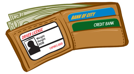 An Illustration of a wallet full of moneyのイラスト素材