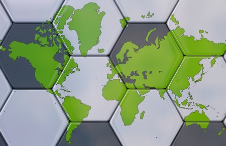 3D - Soccer texture with the world map.の写真素材