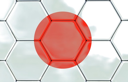 Soccer texture with the japan flag, Created in 3D software, の写真素材