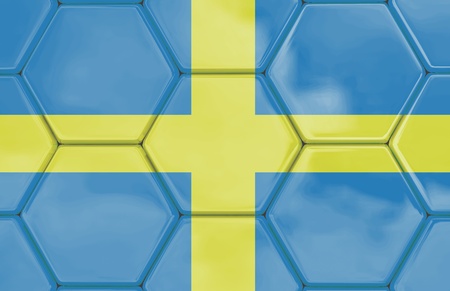 Soccer texture with a swedish flag, Created in 3D software, の写真素材
