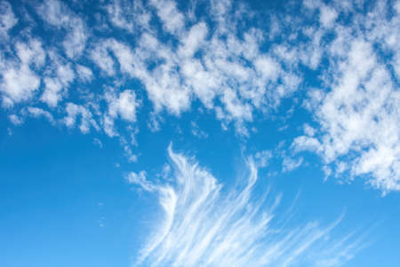 Blue sky with Cirrus and Cirrocumulus cloudsの写真素材