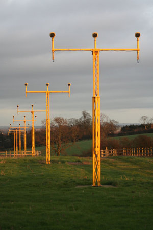 Runway approach lights.の写真素材