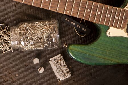 body part of a guitar and some partsの写真素材