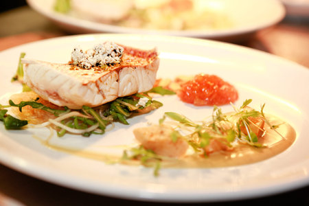 Fish dinner elegently presented