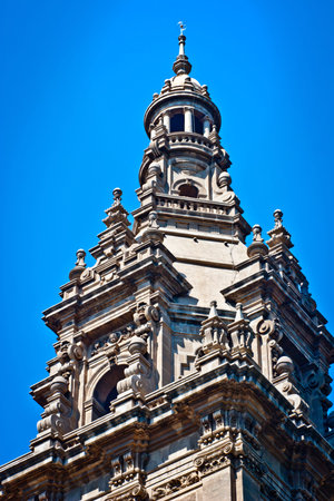 Closeup of a beautiful architecture of a building in Barcelona, Spain.の写真素材