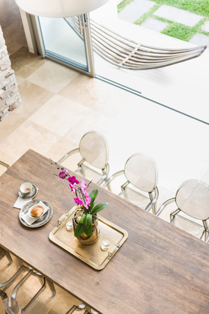 A lively dining roomの写真素材