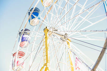 Brisbane, Australia - 18 April 2013: Ferris wheel in a bright sunny day, Brisbane Amusement Parkの写真素材