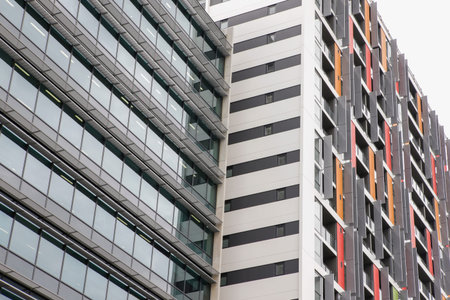 Cropped image of modern office building in Brisbane city, Australia. High quality photo