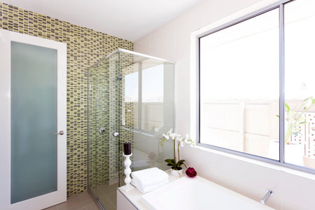 A modern bathroom interior design. High quality photo