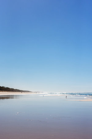 Scenic view of Australian beach against the clear blue sky in byron bay