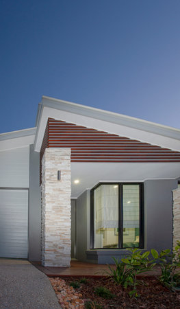 A modern and luxury house exterior viewの写真素材