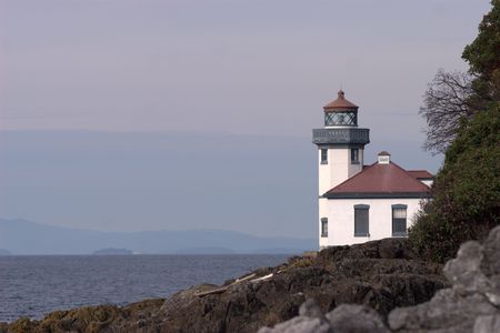 Lighthouse on San Juan Island, WA.の写真素材