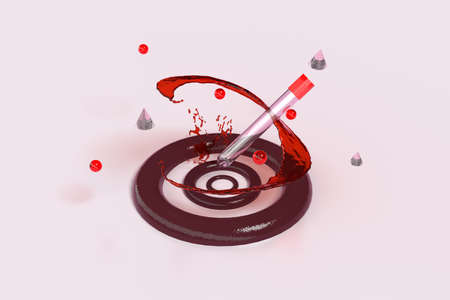 PCR test empty test tube for coronavirus test. 3D illustration.の写真素材