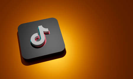 tiktok logo isolated on background, all in 3d.のeditorial素材