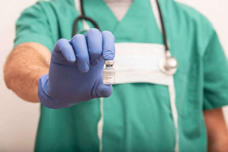 Madrid, Spain 8 March 2021. Empty batch of Pfizer / bionTech vaccines once they have been administered.のeditorial素材