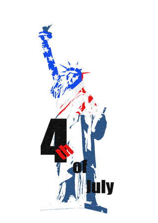 4th of July, US Independence Day. Statue of Liberty. Vector illustrationの写真素材