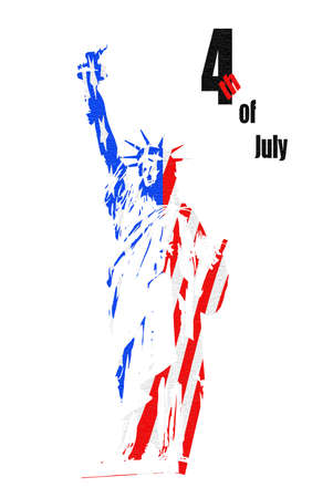 4th of July, US Independence Day. Statue of Liberty. Vector illustrationの写真素材