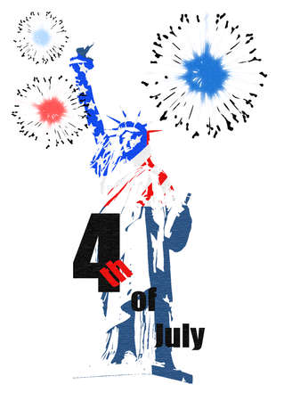 4th of July, US Independence Day. Statue of Liberty. Vector illustrationの写真素材