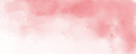 watercolor background in red color, soft pastel color splash and blotches with fringe bleed painting in abstract clouds shapes with paperの写真素材