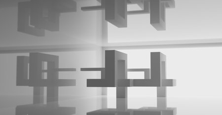 3d rendering of abstract wallpaper with geometric shapes. futuristic architecture.の写真素材