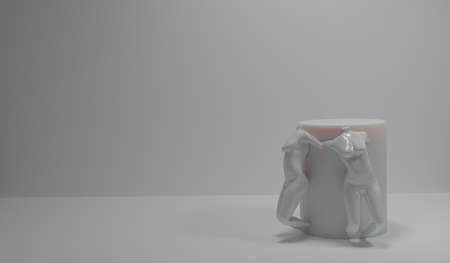 To show fashion or cosmetic products on white background, mannequin torso, elegant female torso, 3d rendering.の写真素材