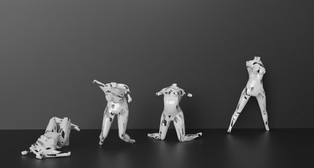 To show fashion or cosmetic products on dark background, mannequin torso, elegant female torso, 3d rendering.の写真素材