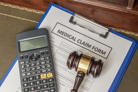 Legal services of lawyers for medical malpractice claims. medical malpractice claim formの写真素材