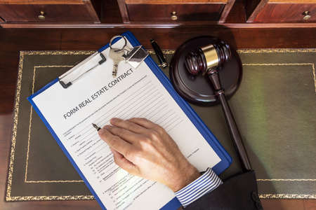 real estate contract form. Form for the sale and purchase of real estate.の写真素材