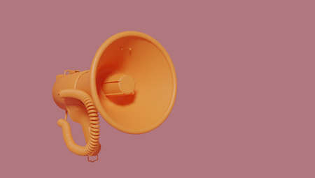 magaphone isolated on pink background with copy space. 3d rendering.の写真素材