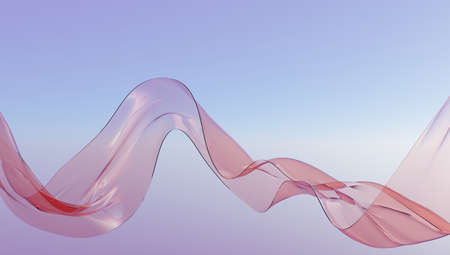 Windy fabric ribbon as an abstract wallpaper. 3d rendering.の写真素材