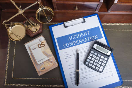 Medical malpractice claim form for lawyers. Calculation of compensation.の写真素材