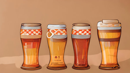 Set of Oktoberfest design elements. Beer. Germany icon set. Cartoon flat illustration.