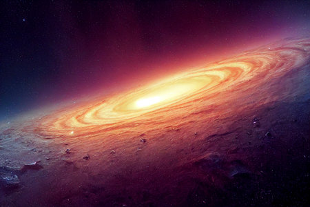Outer space shooting star comet asteroid meteor planet astrology solar system galaxy universeの写真素材