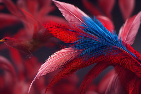 Close-up Peacocks, colorful details and beautiful peacock feathersの写真素材