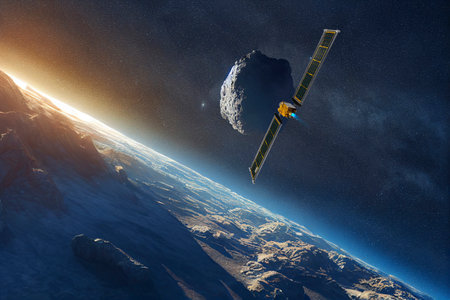 DART Asteroid Deflection Test Mission. This image elements furnished by . 3d renderingの写真素材