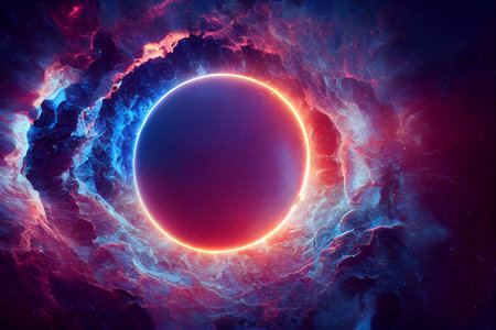 abstract space background. cosmos, stars and nebubaの写真素材