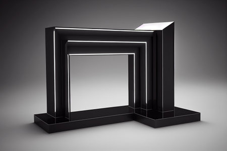 Reworked modern architecture photo featuring spacious empty area for text placement. Abstract business interior in minimalism or hi-tech design. 3d renderingの写真素材