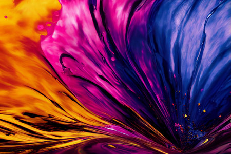 Colorful powder explosion on black background. ART CGI.の写真素材
