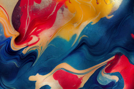 Natural luxury abstract fluid art painting in alcohol ink technique. Tender and dreamy wallpaper. Mixture of colors creating transparent waves and golden swirls. For posters, other printed materials.の写真素材