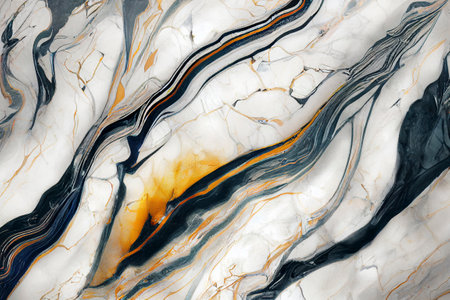 Acrylic Fluid Art. waves in abstract ocean and golden foamy waves. Marble effect background or texture.の写真素材