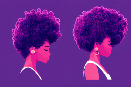 portrait of a young Black Woman with a beautiful hairstyleの写真素材