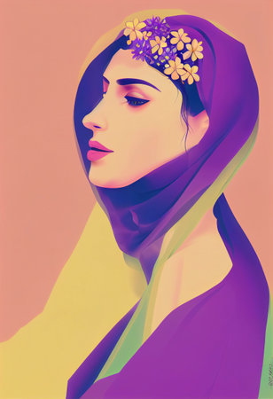 Muslim woman freedom concept. Fighter for human rights. Woman Life Freedom Posterの写真素材