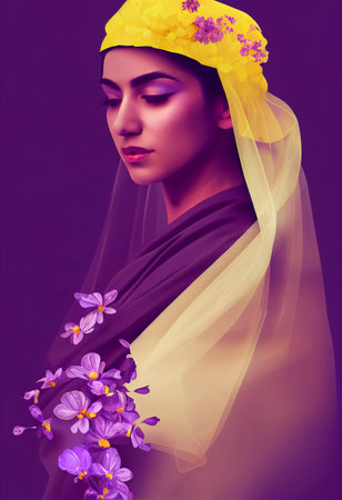 Muslim woman freedom concept. Fighter for human rights. Woman Life Freedom Posterの写真素材