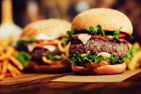 Burger image for menu and advertising.の写真素材