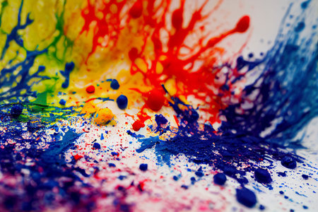 Explosion of colored powder isolated