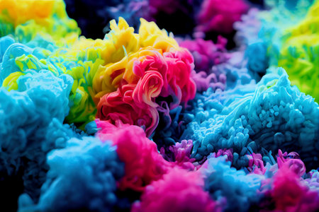 Cmyk Abstract painting background texture printing process.の写真素材