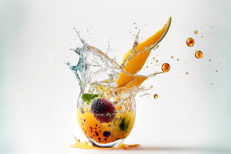 fruit cocktail, fruit juice vitamin. ai generative.の素材