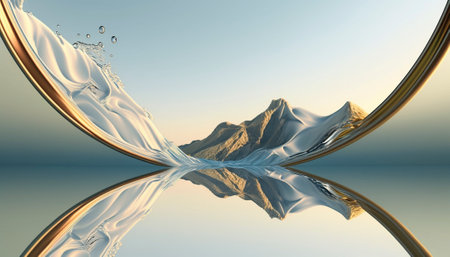 Abstract water landscape texture background. aigenerativeの写真素材