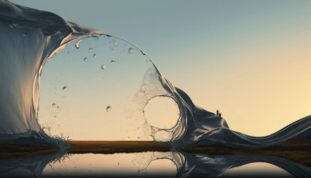 Water abstract wallpaper for banner. aigenerativeの写真素材