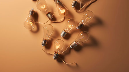 Idea concept with group of light bulbsの素材